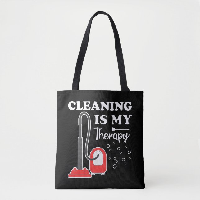 Bolso De Tela Limpieza Es Terapia Limpieza De Los Hogares (Anverso)