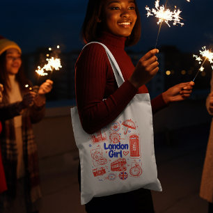 Bolso De Tela Linda chica de Londres Doodle de viaje – Londres I