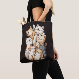Bolso De Tela linda foto del grupo de gatos personalizados