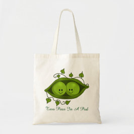 Bolso De Tela Lindas Dos Guisantes En Una Vaina