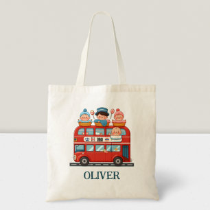 Bolso De Tela Lindo autobús de dos pisos de Londres y bebés enca