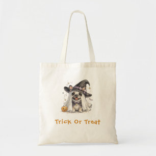 Bolso De Tela Lindo Bulldog Francés de Halloween Bruja Truco Reg