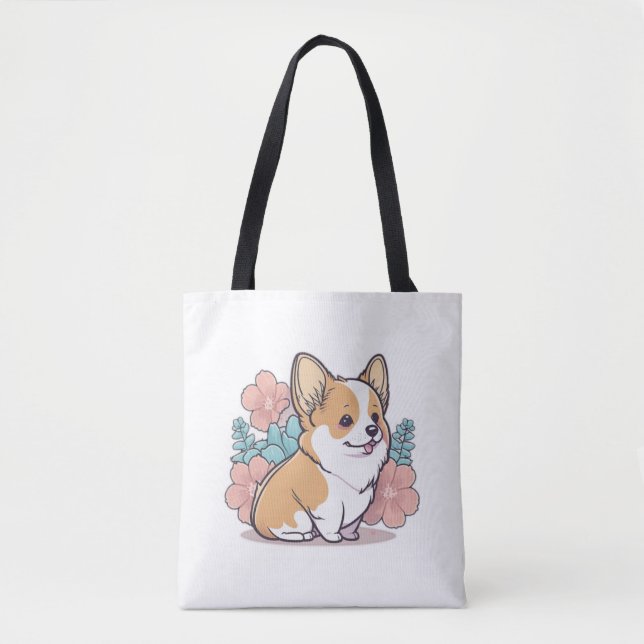 Bolso De Tela lindo corgi (Anverso)