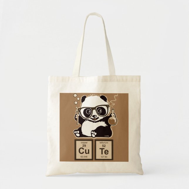 Bolso De Tela Lindo descubierta panda de la química (Frente)