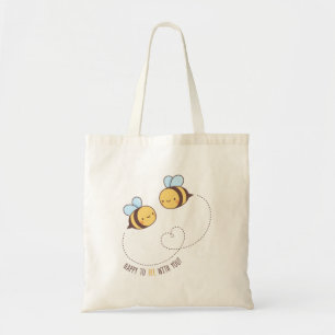 Bolso De Tela Lindo Feliz de Estar Contigo Abejas Zumbando