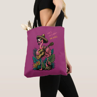 Bolso De Tela Lindo Flamingo Sombrero Guitarra Aficionado del Fl