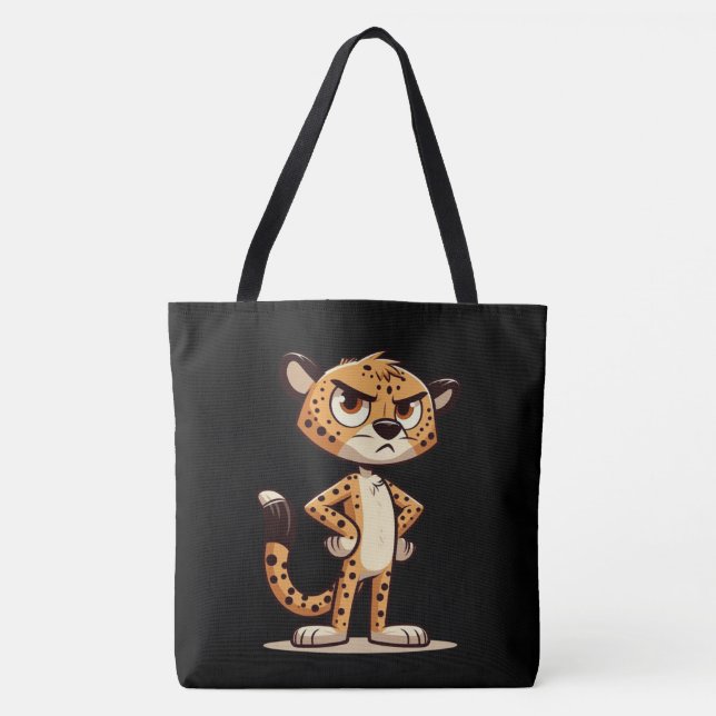 Bolso De Tela lindo guepardo descontento (Anverso)