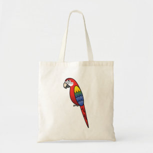 Bolso De Tela Lindo loro guacamayo loro pájaro cartoon escarlata