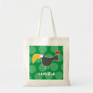 Bolso De Tela Lindo loro negro de dibujos animados Amor Divos ni