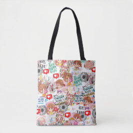 Bolso De Tela Lindo Motivacional – Cita Positiva Kawaii 