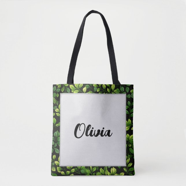 Bolso De Tela Lindo nombre Olivia de dibujos animados femeninos  (Anverso)