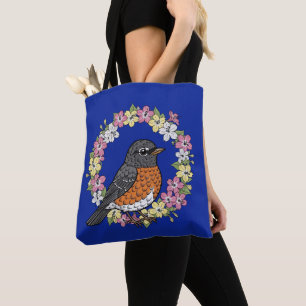 Bolso De Tela Lindo pájaro de Connecticut con Mirabilis