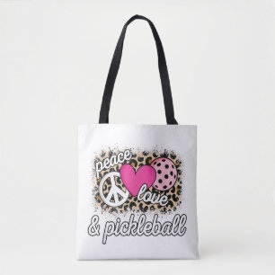 Bolso De Tela Lindo Paz Amor Jugador de Pickleball Divertido Pic