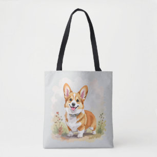 Bolso De Tela Lindo perro Corgi Galés de Pembroke Rojo