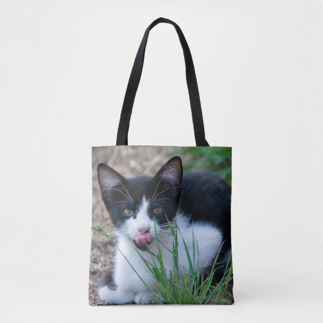 Bolso De Tela lindo tuxedo kitten (Anverso)