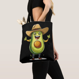 Bolso De Tela lindo y gracioso aguacate verde cowboy print