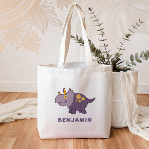 Bolso De Tela Lindos dinosaurios púrpura para niños