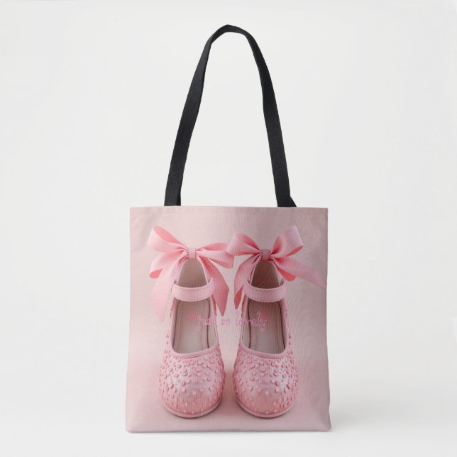 Bolso De Tela lindos zapatos rosados (Anverso)