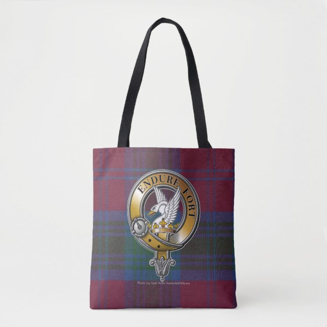 Bolso De Tela Lindsay Tartan & Badge (Anverso)