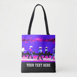 Bolso De Tela Line Dancing Grupo Occidental Blue (TU TEXTO)
