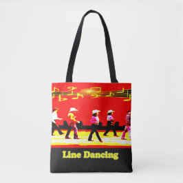Bolso De Tela Line Dancing Western Group Red Black