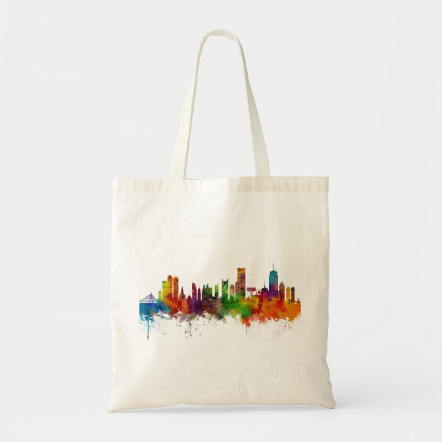 Bolso De Tela Línea aérea de Boston Massachusetts (Frente)