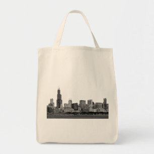 Bolso De Tela Línea aérea de Chicago Etched