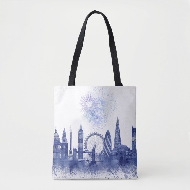 Bolso De Tela Línea aérea de Londres - Azul acuático (Anverso)