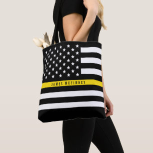 Bolso De Tela Línea amarilla fina nombre del personalizado de l