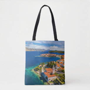 Bolso De Tela Línea costera Ciudad de Korcula, isla de Korcula