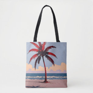 Bolso De Tela Línea costera de Crimson