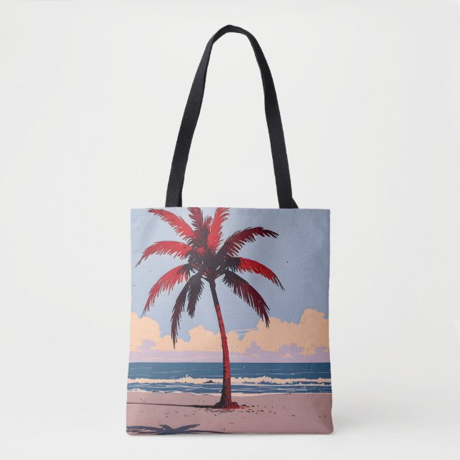 Bolso De Tela Línea costera de Crimson (Anverso)