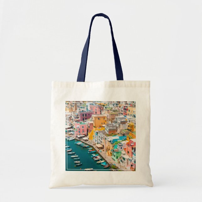 Bolso De Tela Línea costera | Nápoles Italia (Frente)