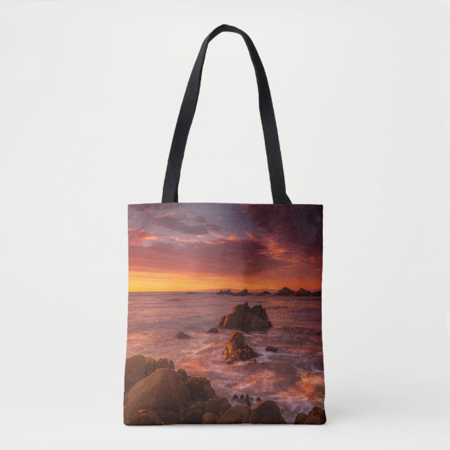Bolso De Tela Línea costera | Sunset Pacific Grove Carmel Califo (Anverso)