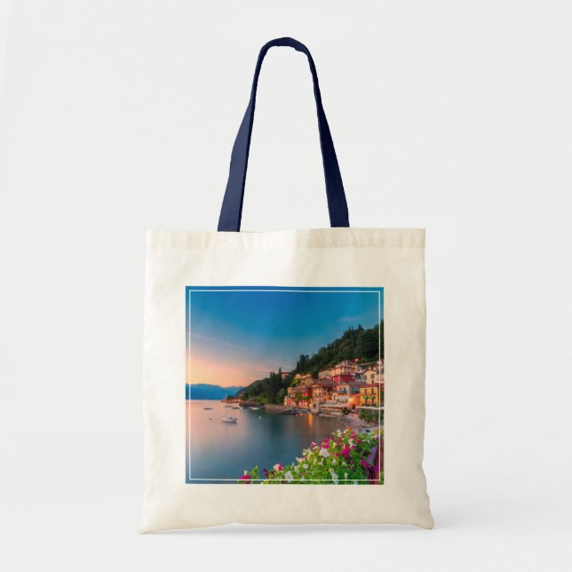 Bolso De Tela Línea costera | Varenna, Lombardía, Italia (Frente)