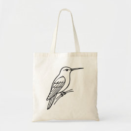 Bolso De Tela Línea de Arte de Colibrí – Ilustración de Ave