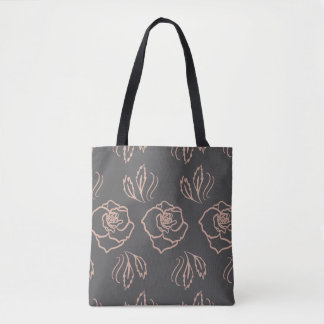 Bolso De Tela Línea de arte Rosa de Rubor / Floral elegante