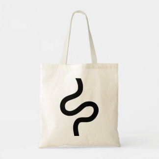 Bolso De Tela Línea de curvas 02 - Negro