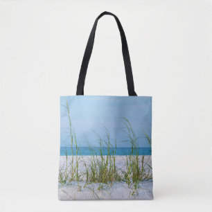 Bolso De Tela Línea De Oats Marinos En Arena Blanca