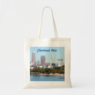 Bolso De Tela Línea de Skyline Cleveland Ohio (Edgewater) Vista
