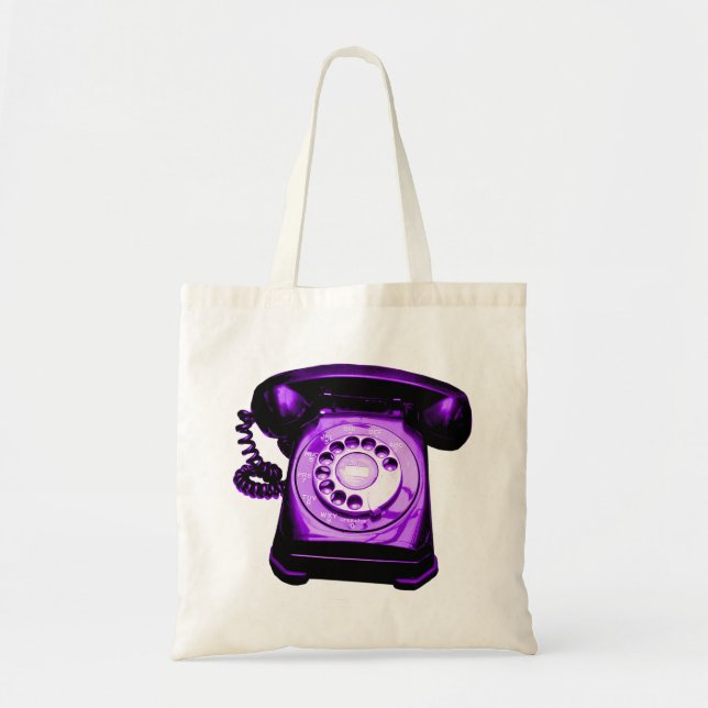 Bolso De Tela Línea directa púrpura (Frente)