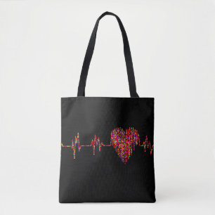 Bolso De Tela Línea Ekg de medicina del corazón EKG