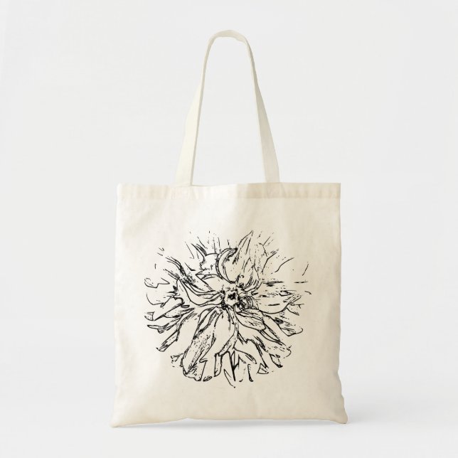 Bolso De Tela Línea Flor Natural Hermosa (Frente)