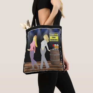 Bolso De Tela Línea mujeres del baile con el Rótulo de la