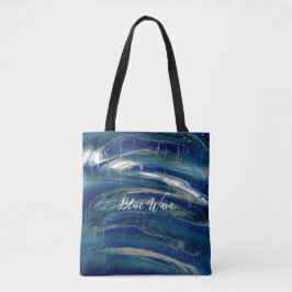 Bolso De Tela Línea ondulada azul