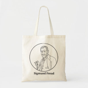 Bolso De Tela Línea retrato de Sigmund Freud