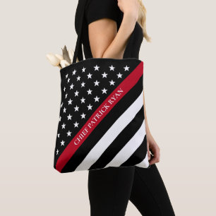 Bolso De Tela Línea roja fina monograma de la bandera americana