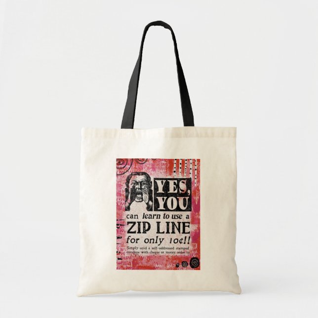 Bolso De Tela Línea Zip - Funny Anuncio de época (Frente)