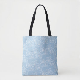 Bolso De Tela Linear Orchid | Botanical Sky Blue