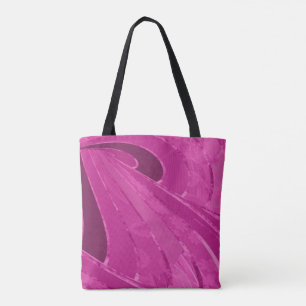 Bolso De Tela Líneas curvadas de seda abstractas en rosa